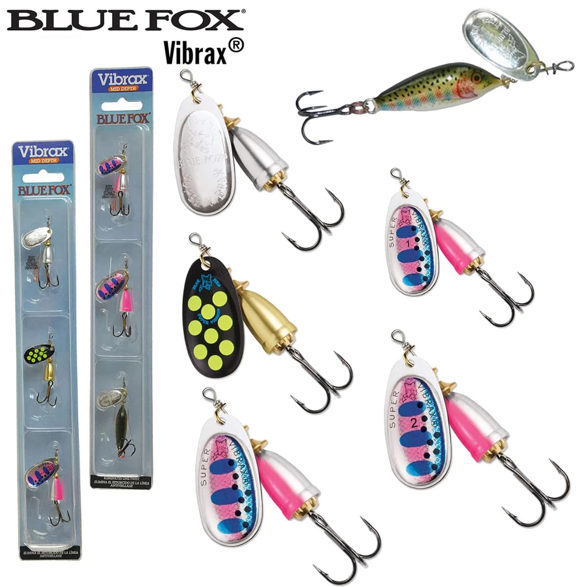 Pack Leurre Vibrax Blue Fox Truite