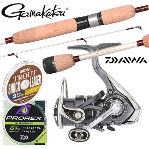 Pack Spinning Gamakatsu Areatry UL 1.80m Daiwa Exceler 1000XH