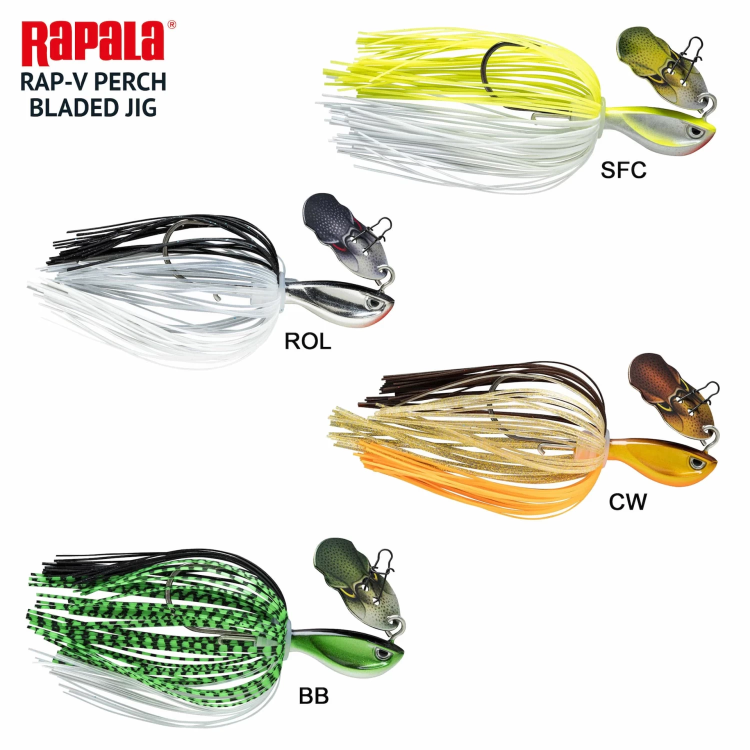 Leurre Chatterbait Rapala Rap-V Perch Bladed Jig 15g 8cm