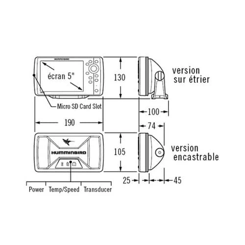 Sondeur Humminbird Helix 5 G2 HD DI Sonde TA 200/455/800kHz – Image 3