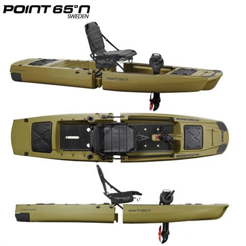 Kayak Point 65°N KingFisher Solo Modulable Vert Armée 1 Place